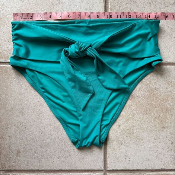 Victoria’s Secret Swim Teal Blue High Waist Tummy Control Bikini Bottom - Picture 3 of 8